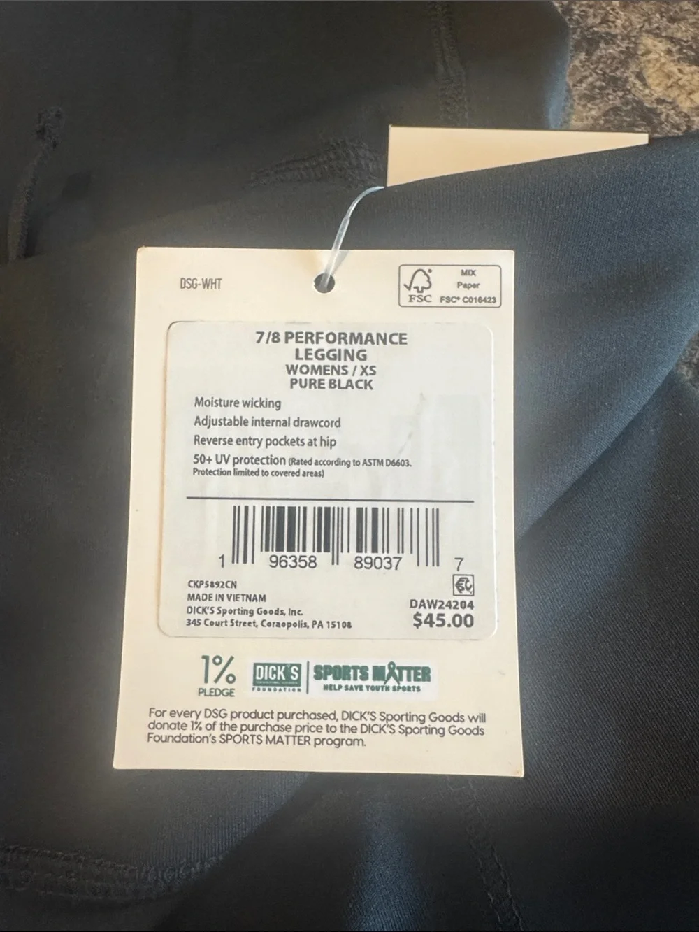 DSG Black 7/8 Performance Leggings